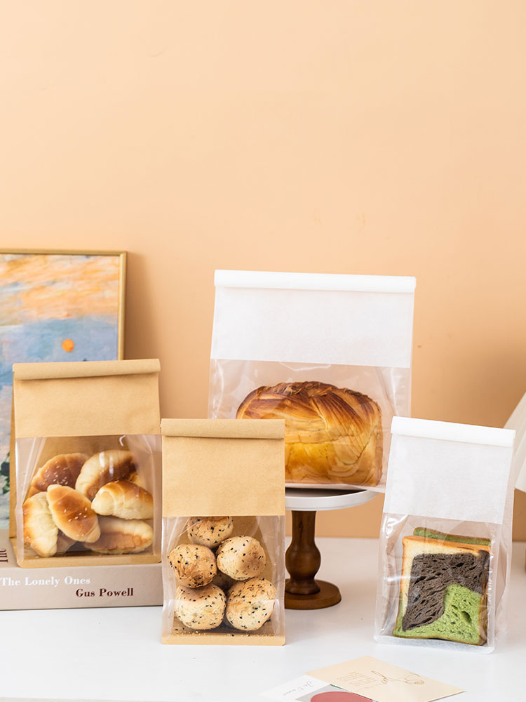 Kitchen Krafts Baking Supplies - Transparante Kraftpapieren zak Zelfsluitende broodverpakkingszak Draadklem