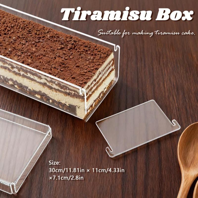 Kitchen Baking Storage Containers - Robuuste rechthoekige acryl tiramisu container, transparante