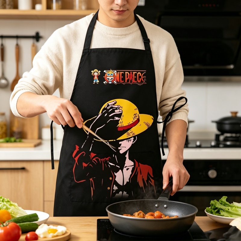 Baking Kitchen Set - One Piece Luffy Schort Geprint Cartoon