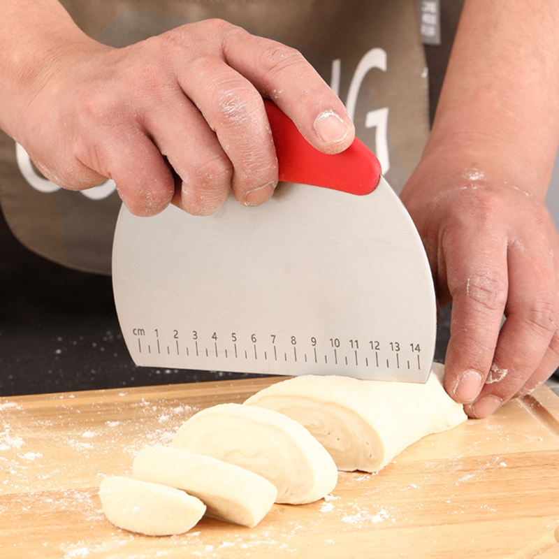 Bench Scraper Dough - Roestvrijstalen deegsnijder, brood- en pizzadeegsnijder, metalen