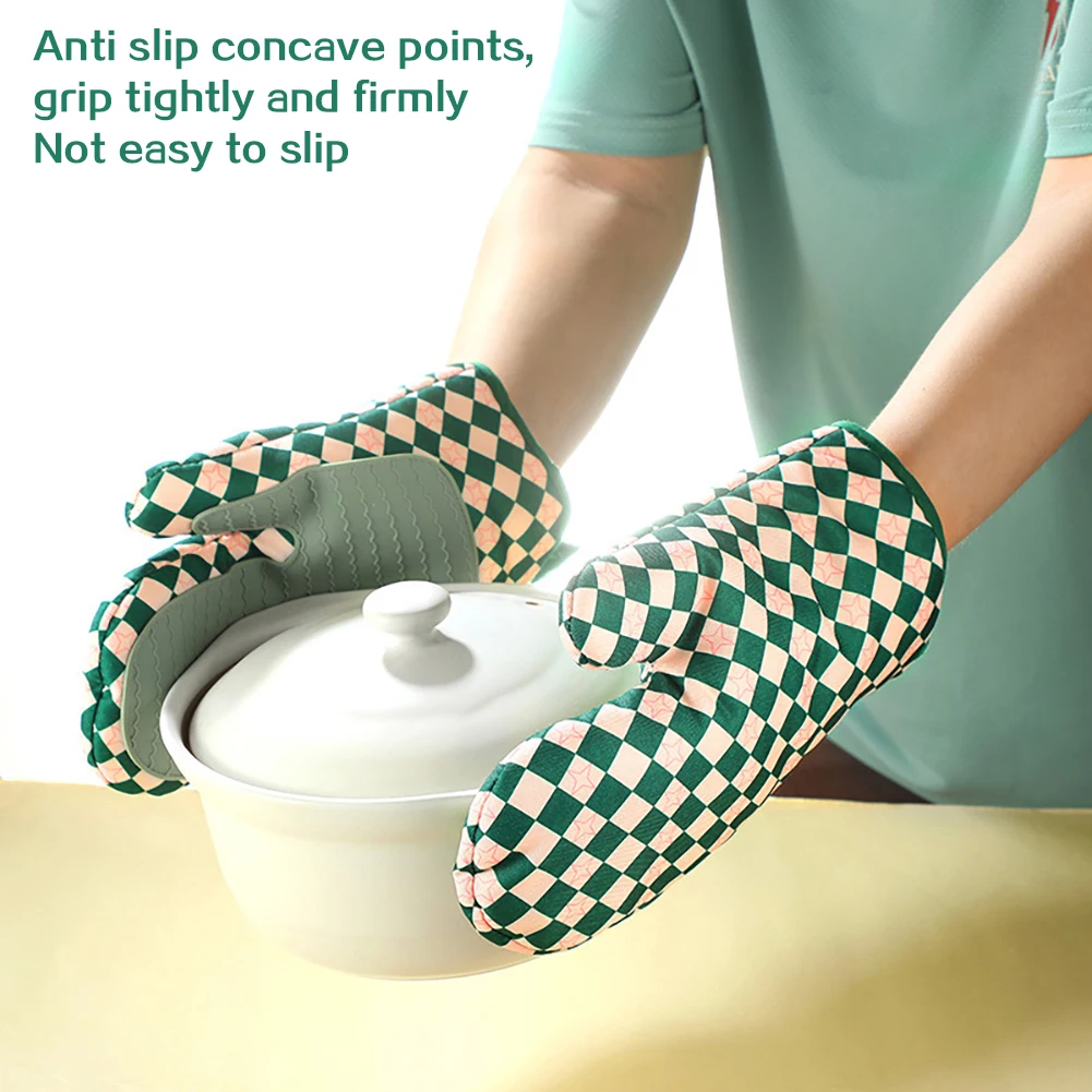 Kitchen Baking Gloves - Siliconen ovenwanten Hittebestendige verdikte antislip keukenhandschoenen