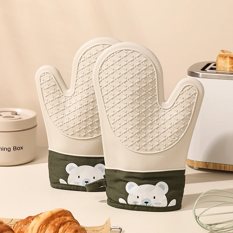 Kitchen Baking Gloves - Siliconen warmte-isolatiehandschoenen Verdikt, antislip, ovenhandschoenen voor