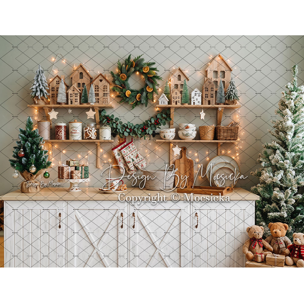 Baking Kitchen For Kids - Mocsicka Kerst Gingerbread Keuken Achtergrond Fotografie