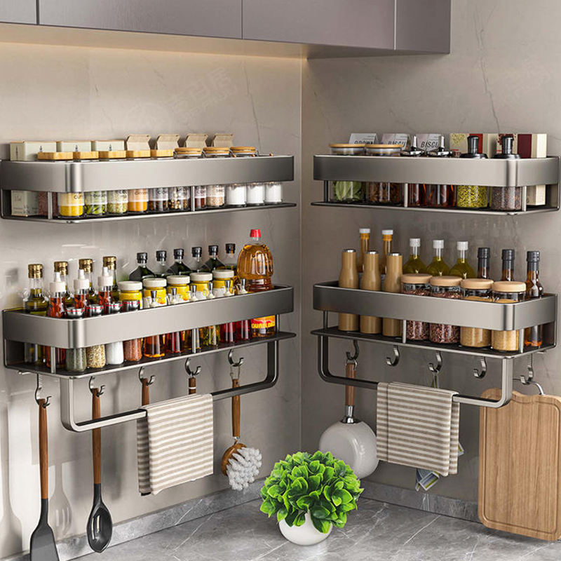 Kitchen Uncle - Aluminium keukenrek Keukenplank Toiletopbergruimte Geen boor