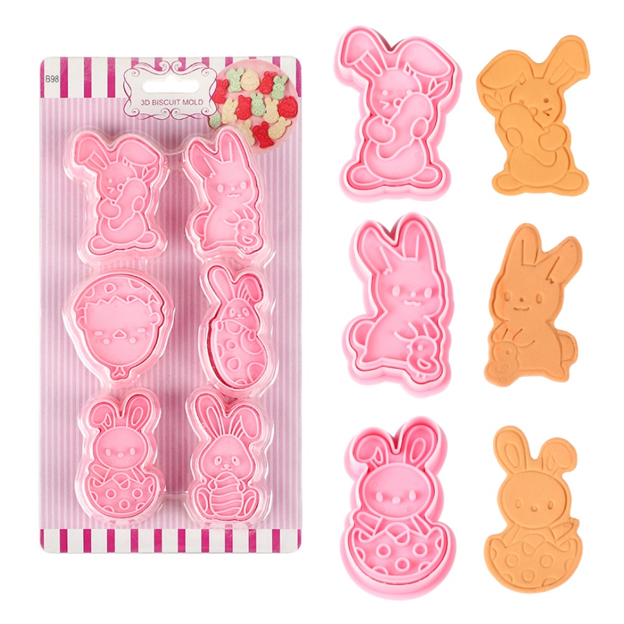 Baking Kitchen Set - 6 stks/set Paashaas Cookie Cutters Keuken