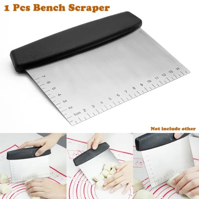 Bench Scraper Dough - 1-delige roestvrijstalen bankschraper Brood Pizzadeeg Meelspatel