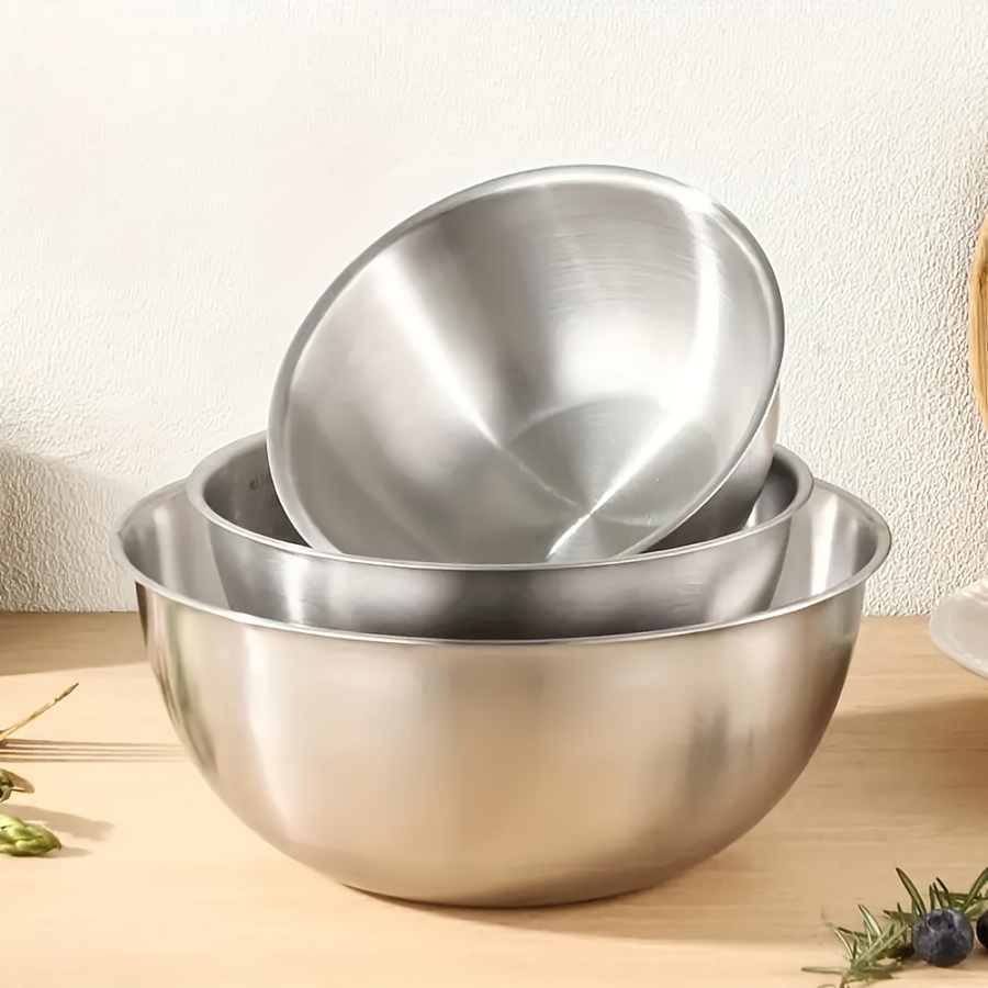 Baking Kitchen Set - 3-delige RVS Saladekom Set, Mengkommen, Geschikt