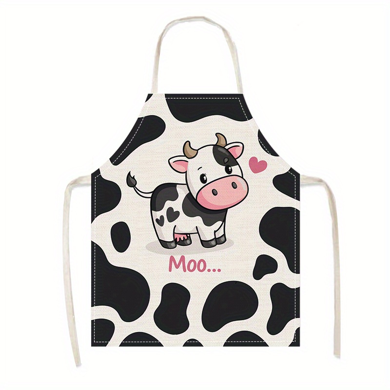 Baking Kitchen For Kids - 1 stuk schattig cartoon koe-print keukenschort
