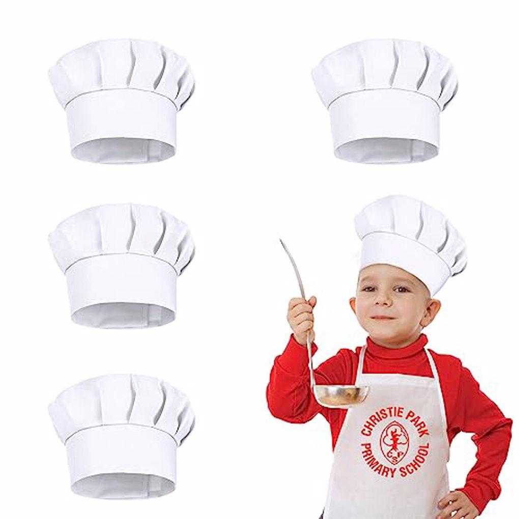 Baking Kitchen For Kids - 4 stuks hoge 21cm kinderbakkershoedjes, wit,