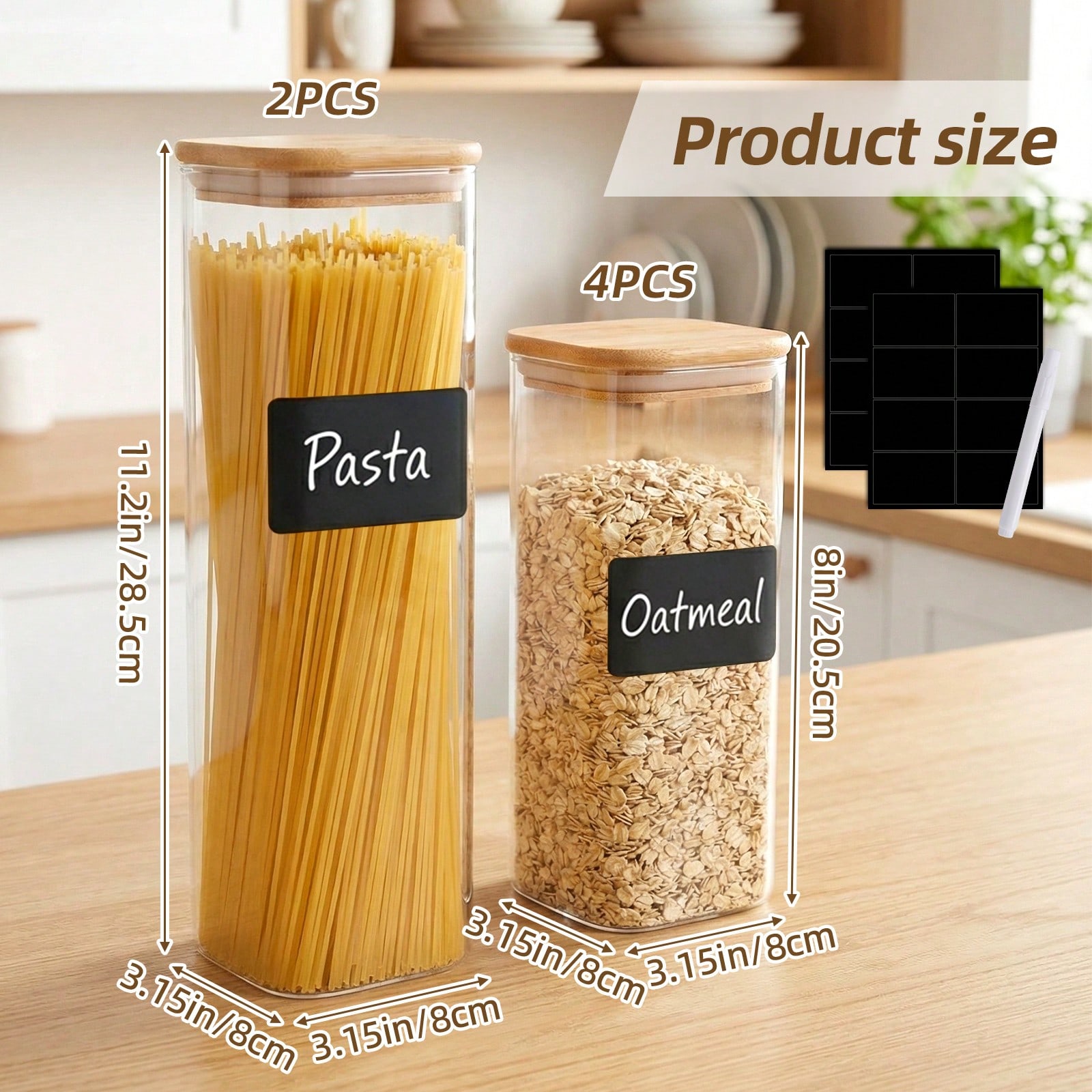 6/12 stuks glazen voedselopsla - Kitchen Baking Storage Containers recensie en prijs