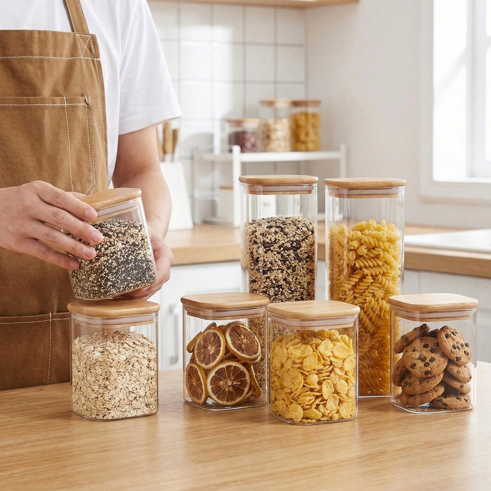6/12 stuks glazen voedselopsla - Kitchen Baking Storage Containers recensie en prijs